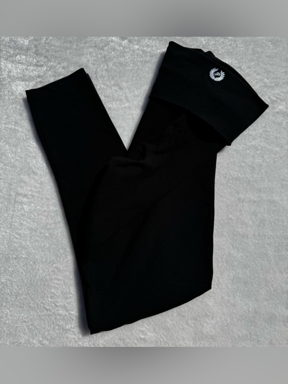 PINK Victoria's Secret Fold Over Black‎ Leggings Size Large